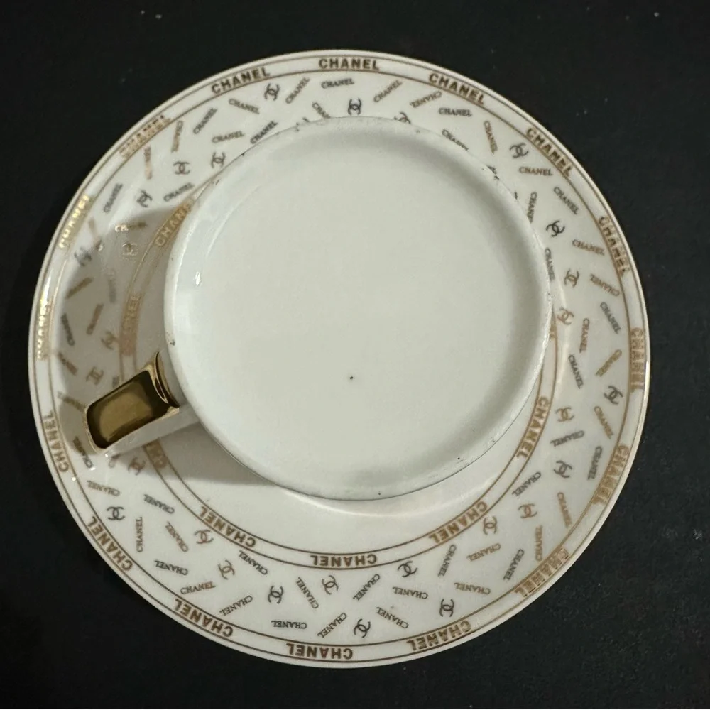 CHANEL White and Gold Teacup Set - Picture 4 of 5